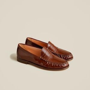J.Crew Winona Penny loafers in spazzolato leather - rich caramel